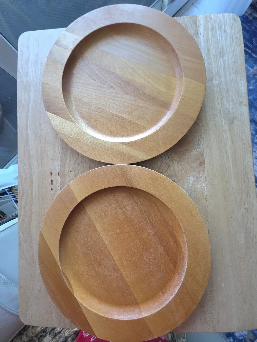 Vintage Williams Sonoma John McLeod Wooden Plates Set 2